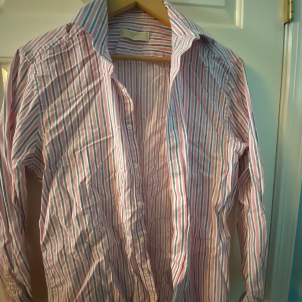 MICHAEL Michael Kors Pink and Blue Striped Shirt